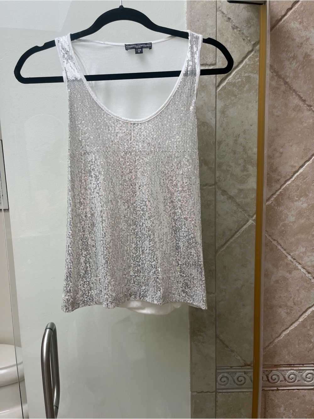 Sequin White Tank Top - Express